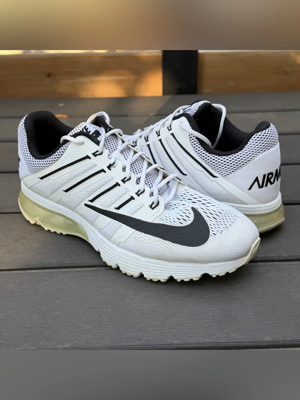 Nike Air Max Excellerate 4 Men’s Size 11 White Black Basketball Shoes, 2015